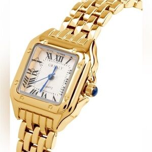Panthere Gold Square Face Watch
